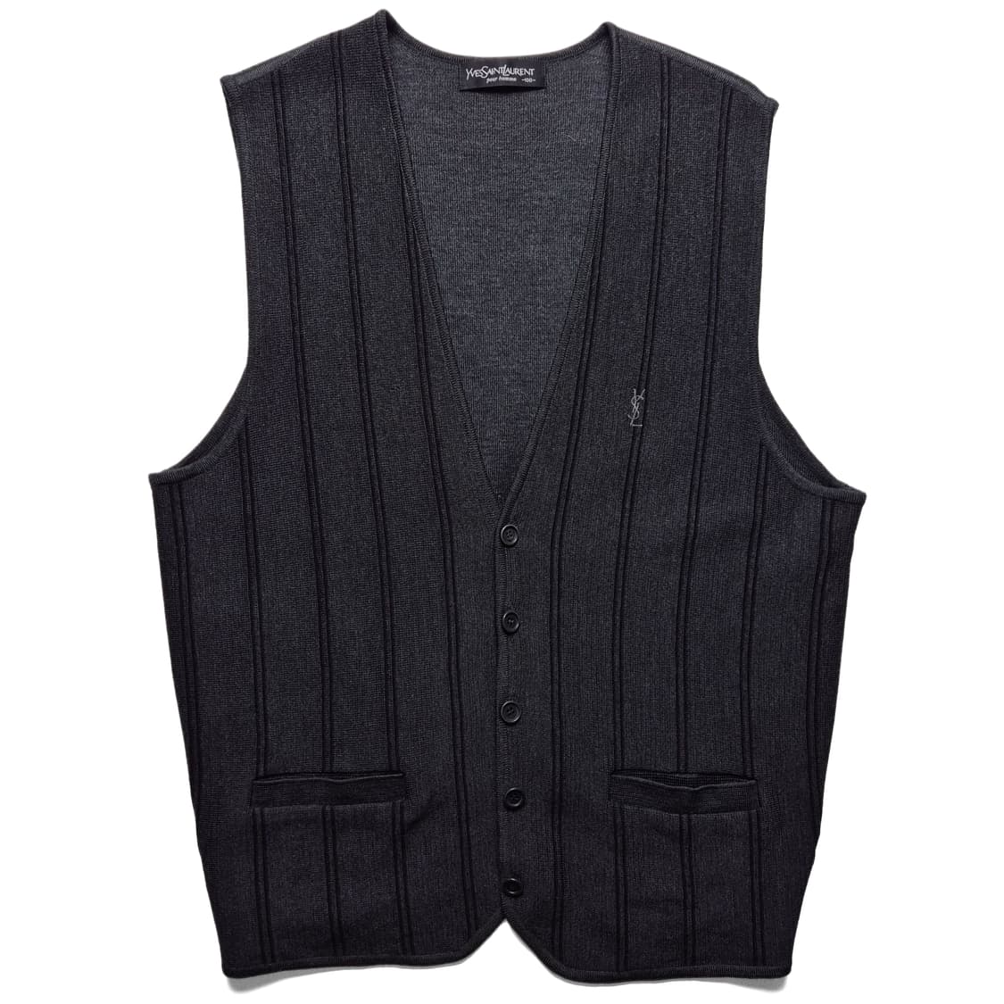 [100] 입생로랑 스트라이프 버튼 니트베스트 상품이미지2