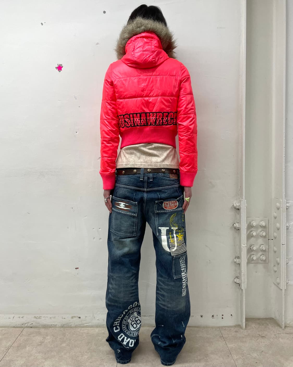 Light pink retro cropped padded jacket  상품이미지4