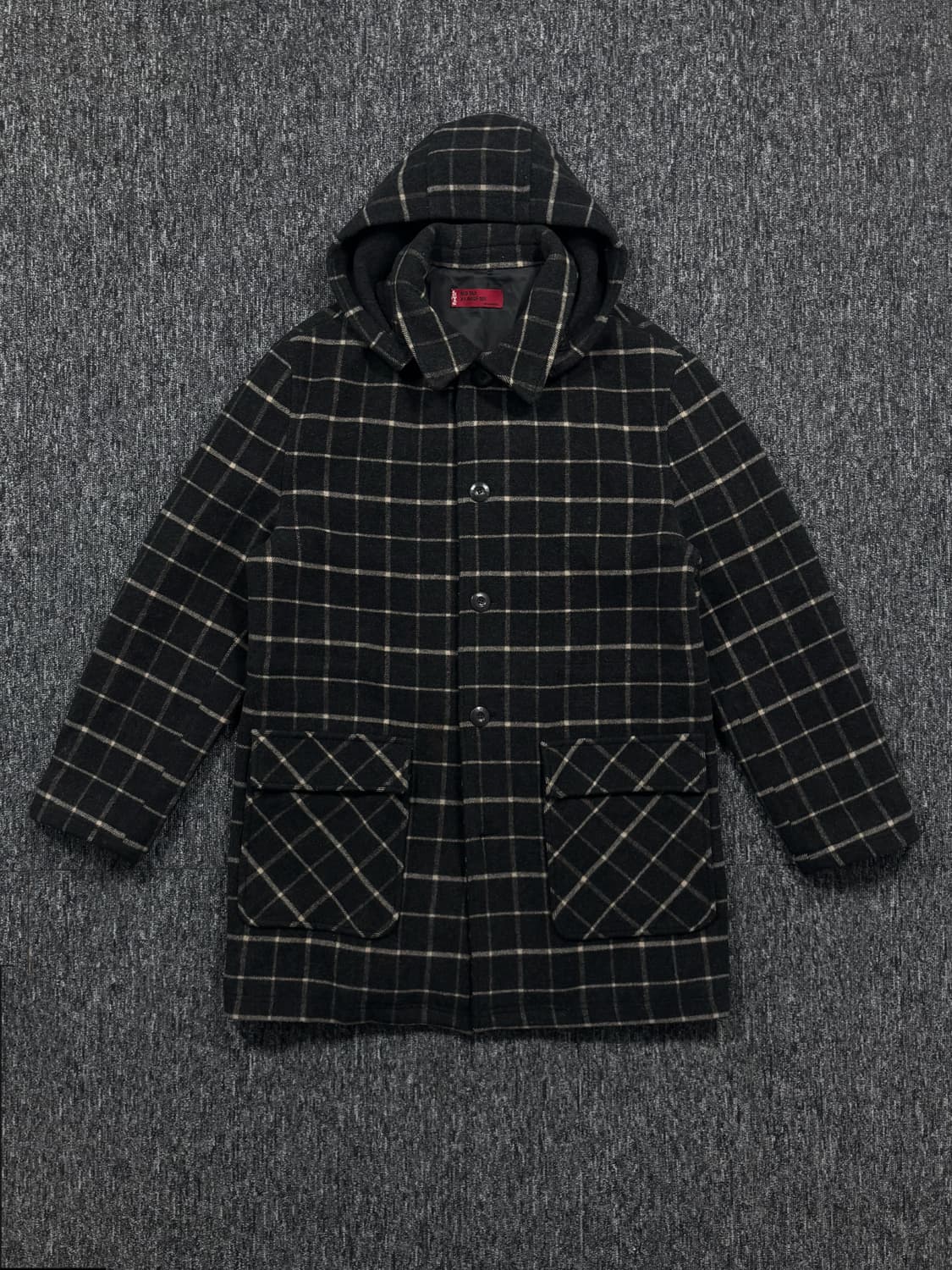 리바이스 체크 롱코트 상품이미지4