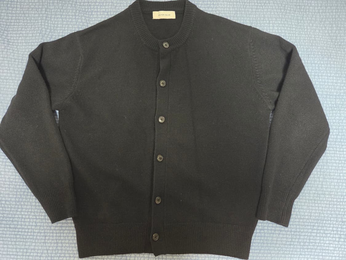 유니온블루 솔리드 크롭 가디건 블랙 L 상품이미지2