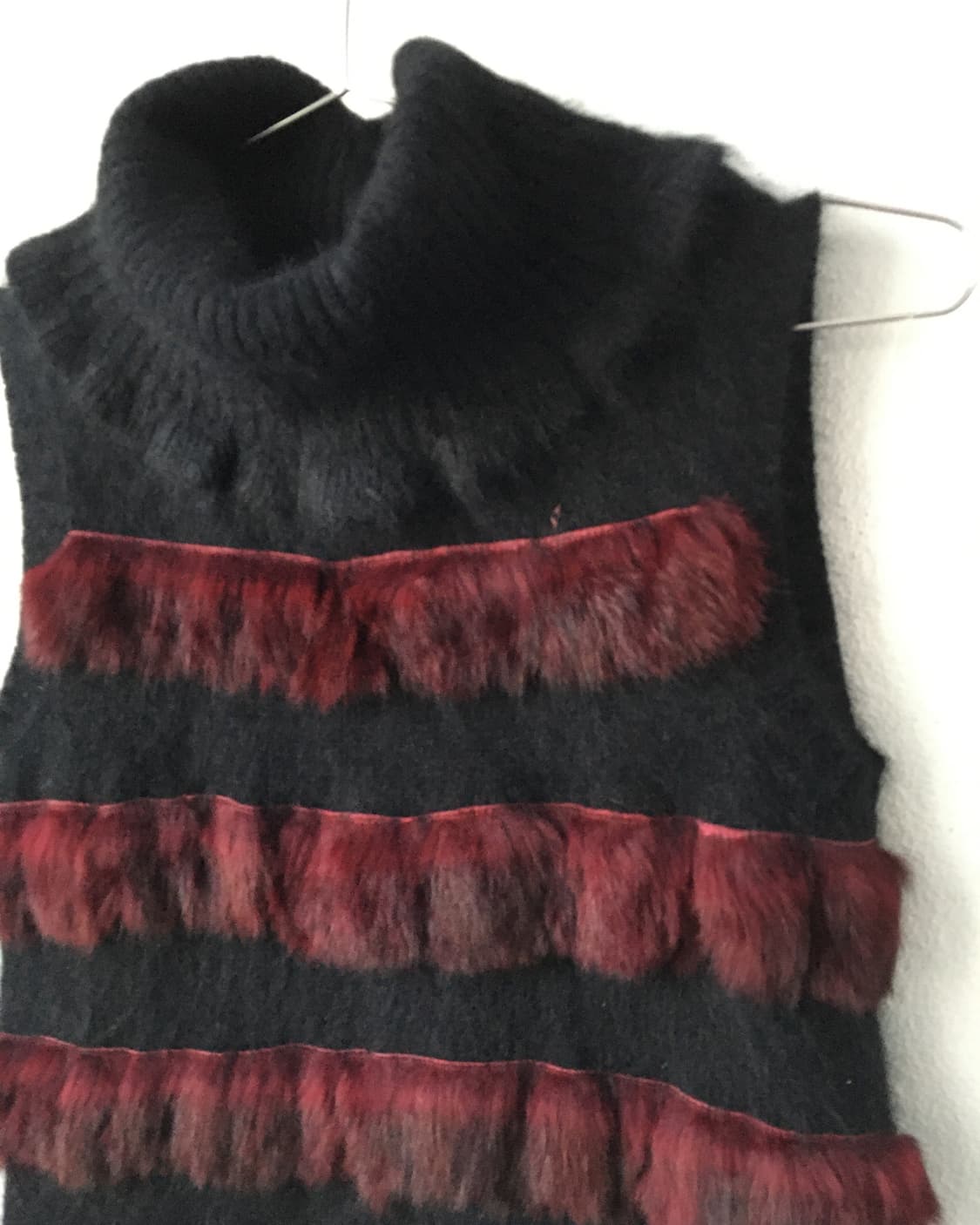Fur layer high neck knit sleeveless 상품이미지4