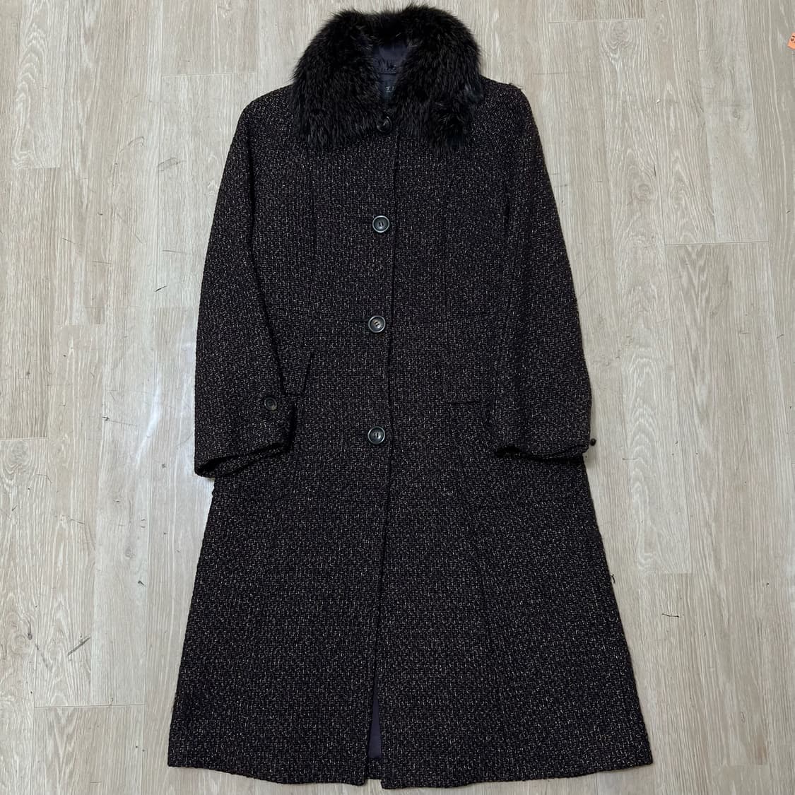 한섬 타임 이태리 여성 퍼 카라 코트 44-55  상품이미지1