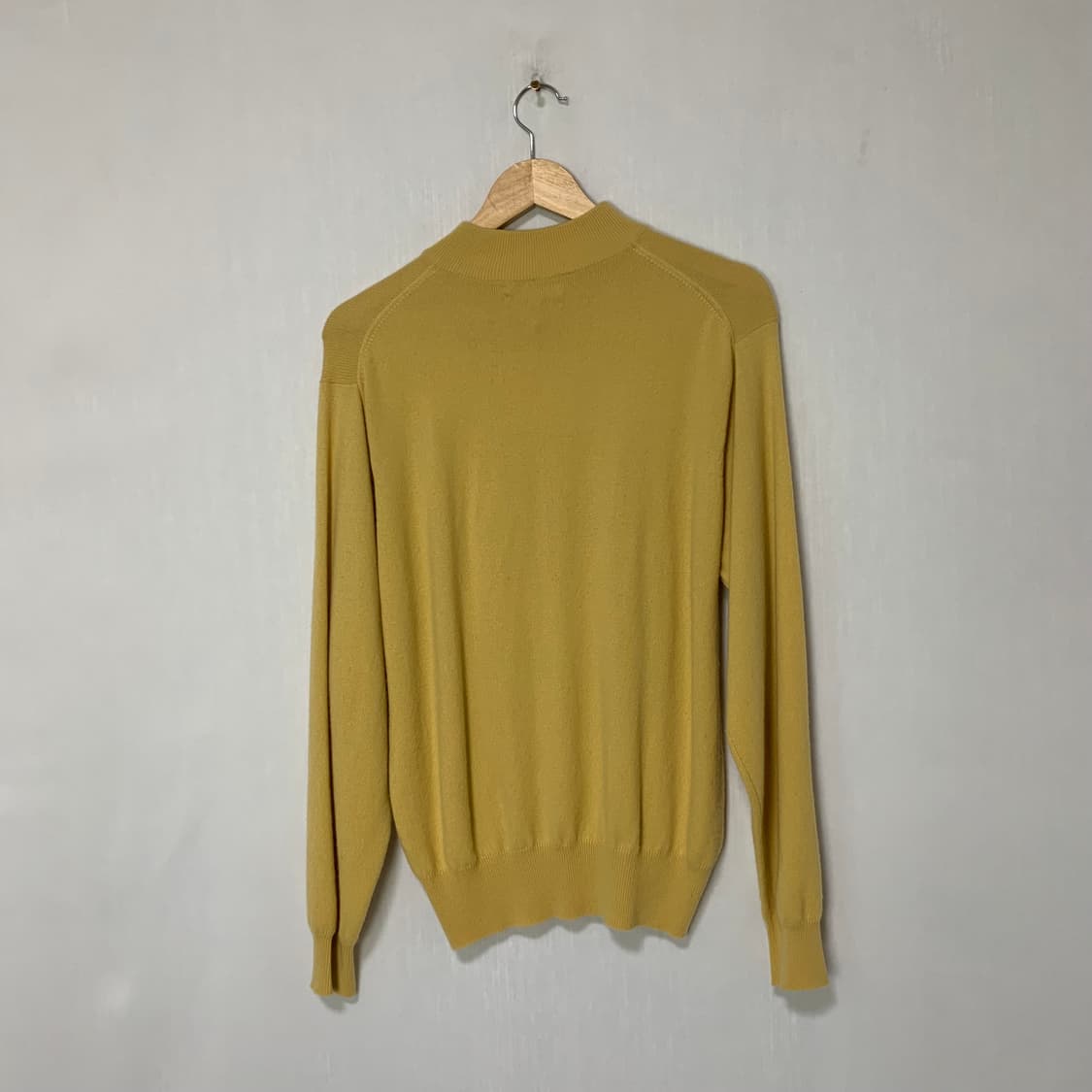 빈티지 캐시미어 100% 목폴라 니트 옐로우 L 상품이미지3