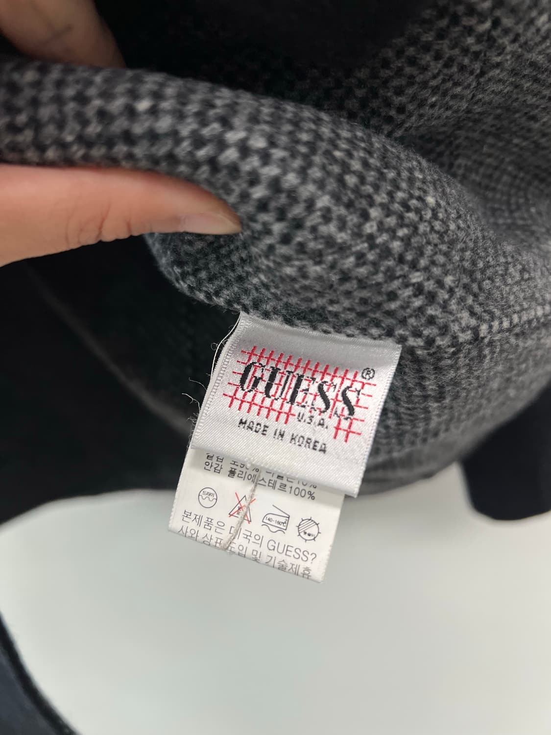 (90) 게스 00s 버클 퍼 울코트 블랙 상품이미지5