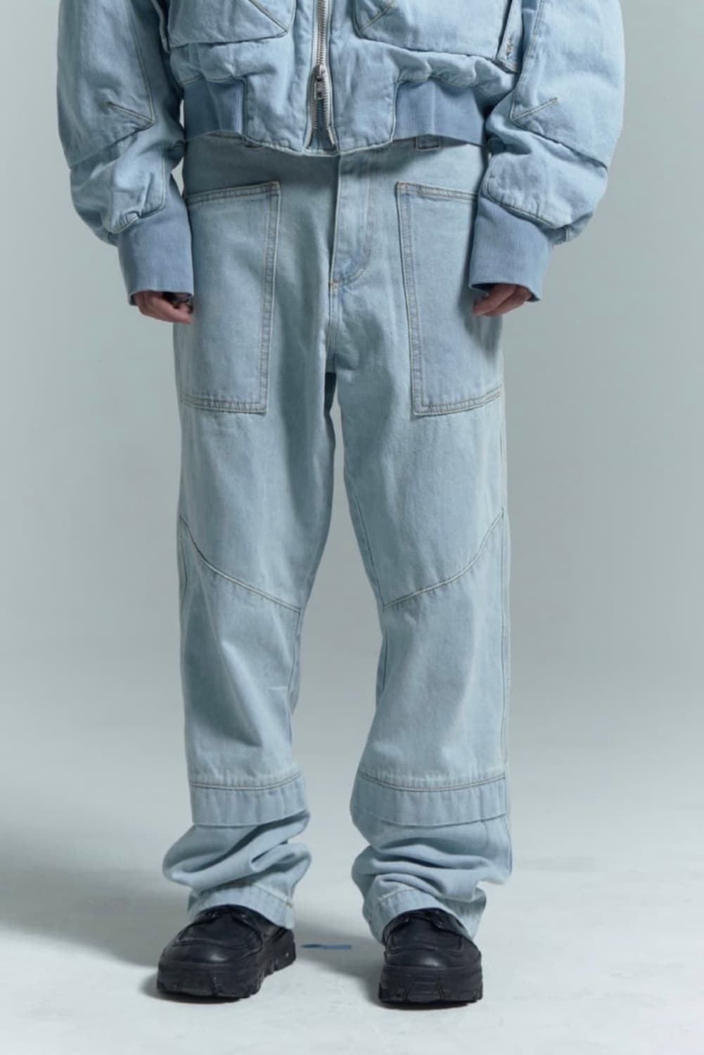 플라스틱프로덕트 MPa 웨이브 지퍼 팬츠 스틸블루 상품이미지2