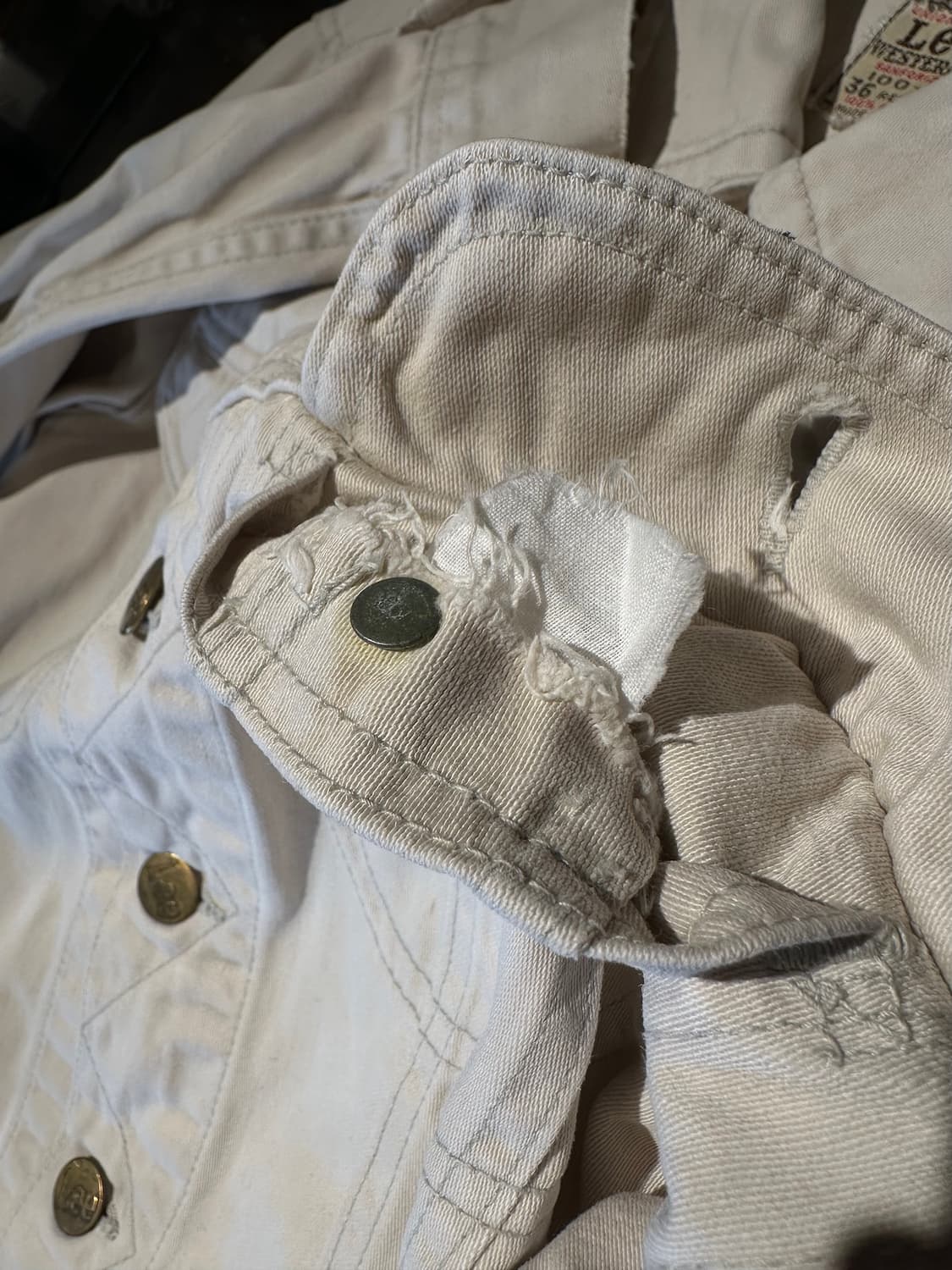 60s USA LEE 100-J 빈티지 리 화이트 웨스터너 자켓 상품이미지7