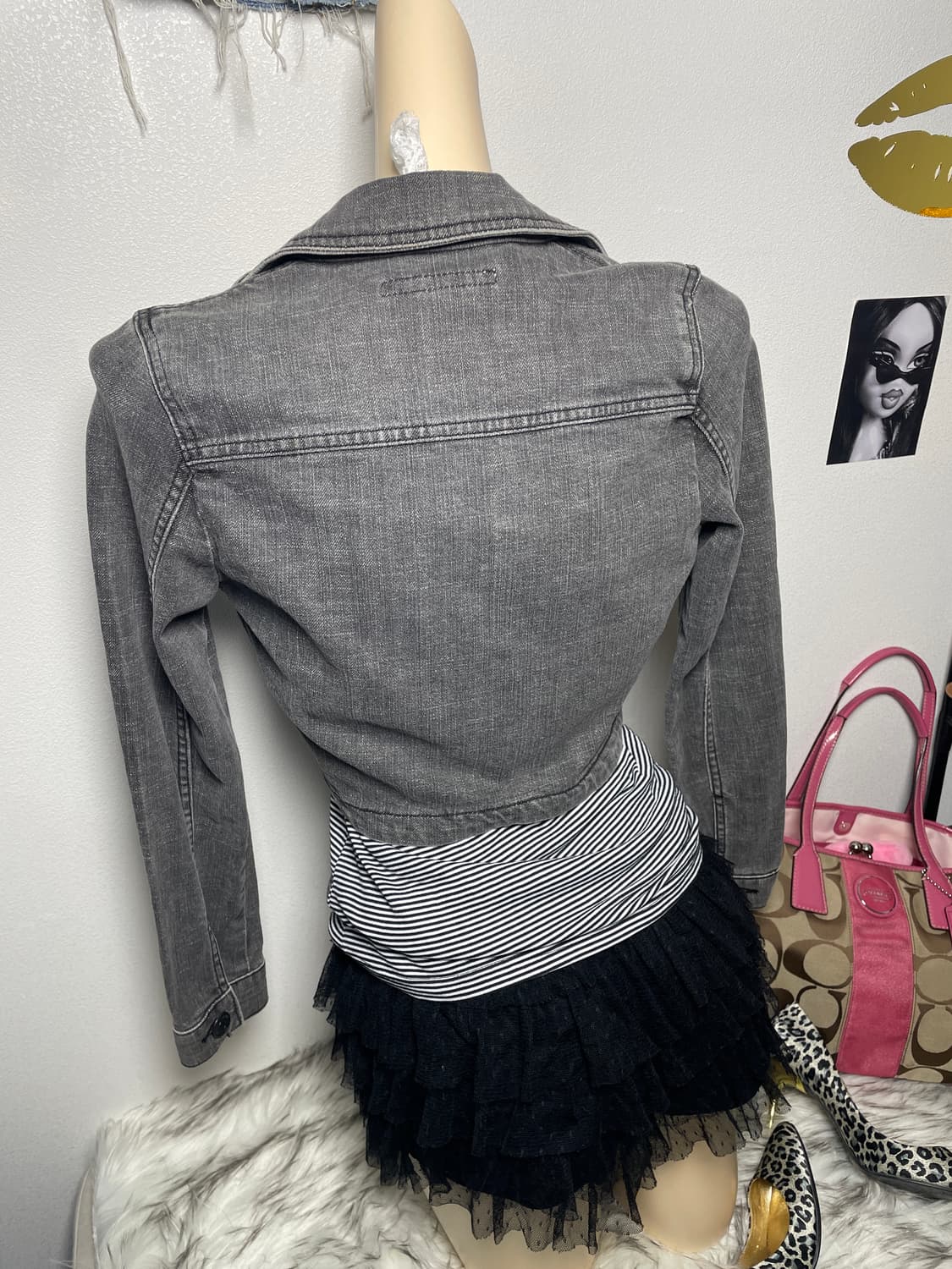 흑청 데님 크롭 자켓 상품이미지4