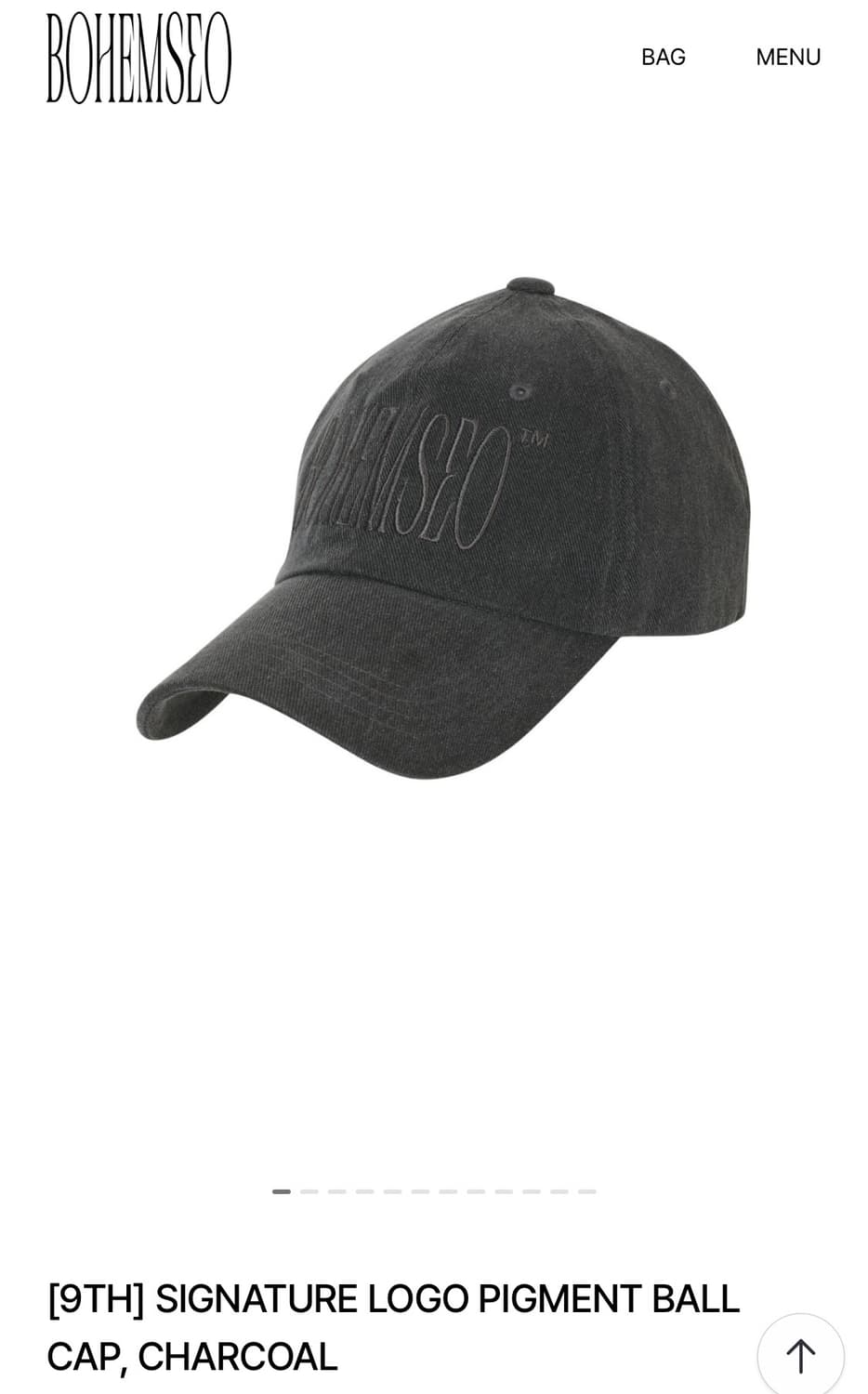 보헤미안서울 시그니처 로고 볼캡 차콜 상품이미지1