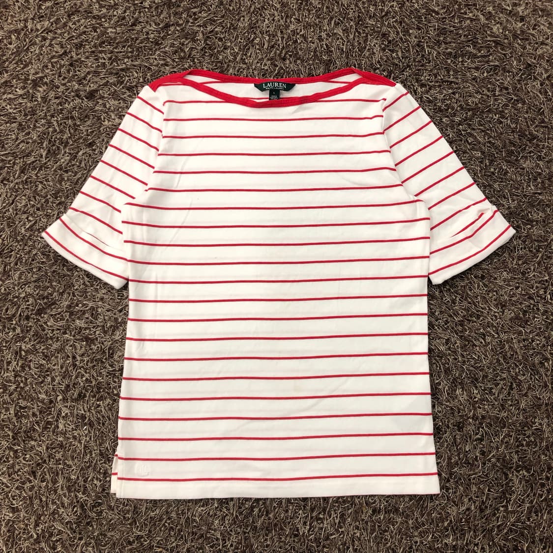 로렌 랄프로렌 여성 스트라이프 반팔 티셔츠 상품이미지1