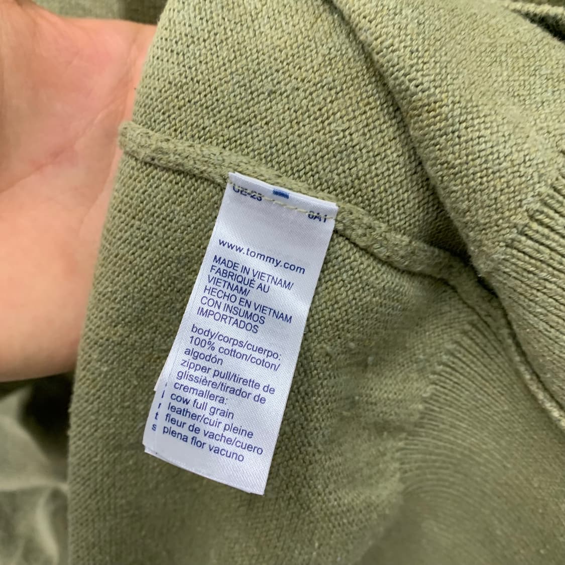 타미힐피거 반집업 올리브 니트 상품이미지4