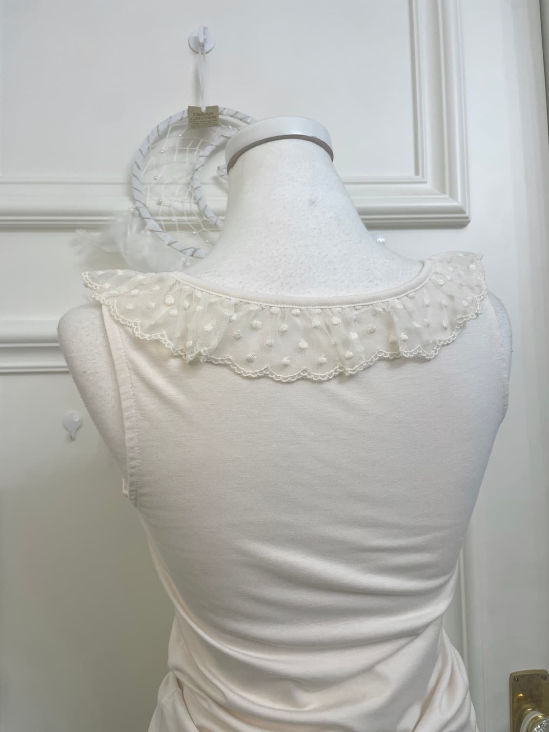 ivory dot lace ruffle cotton sleeveless 상품이미지4