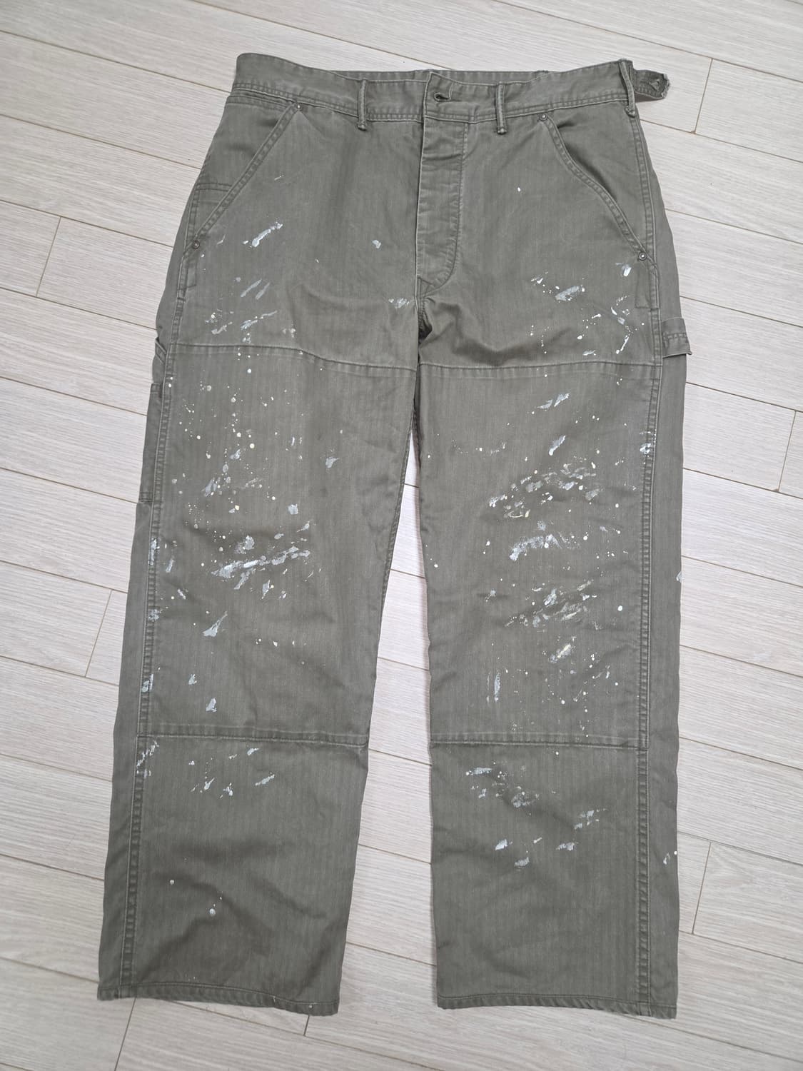 RRL distressed 페인트 카펜터 헤링본 팬츠 (허리 33) 상품이미지1