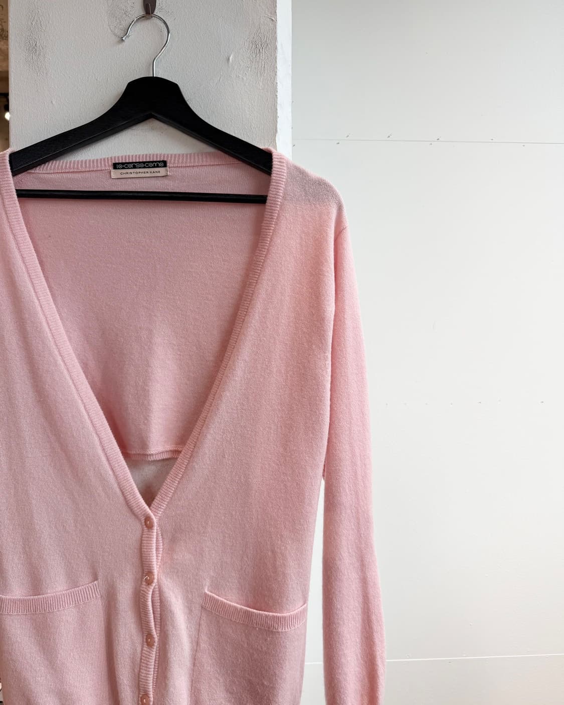 크리스토퍼 케인 핑크 컷아웃 캐시미어 가디건  상품이미지5