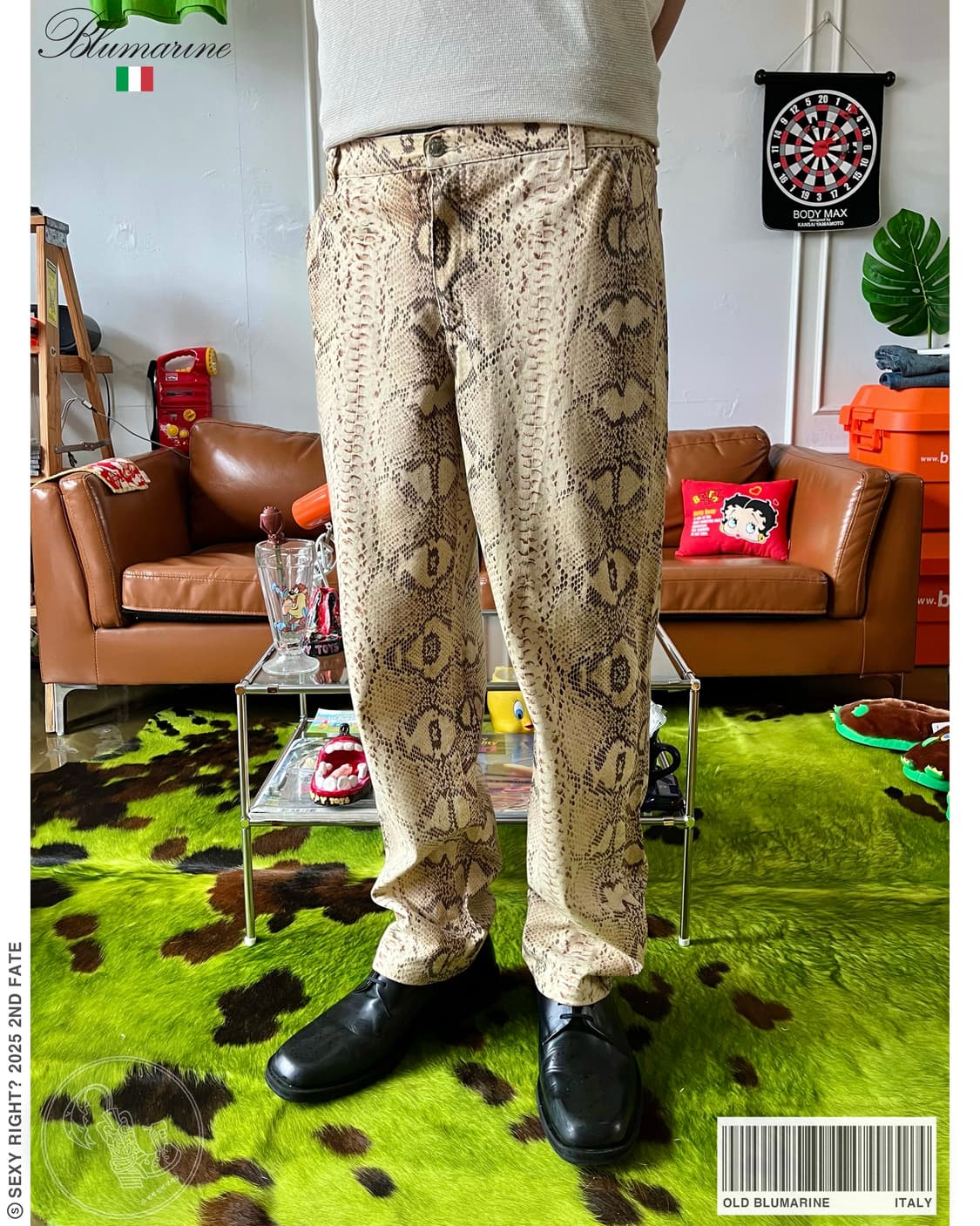Old BLUEMARINE Archive Python Wide Pants 상품이미지1