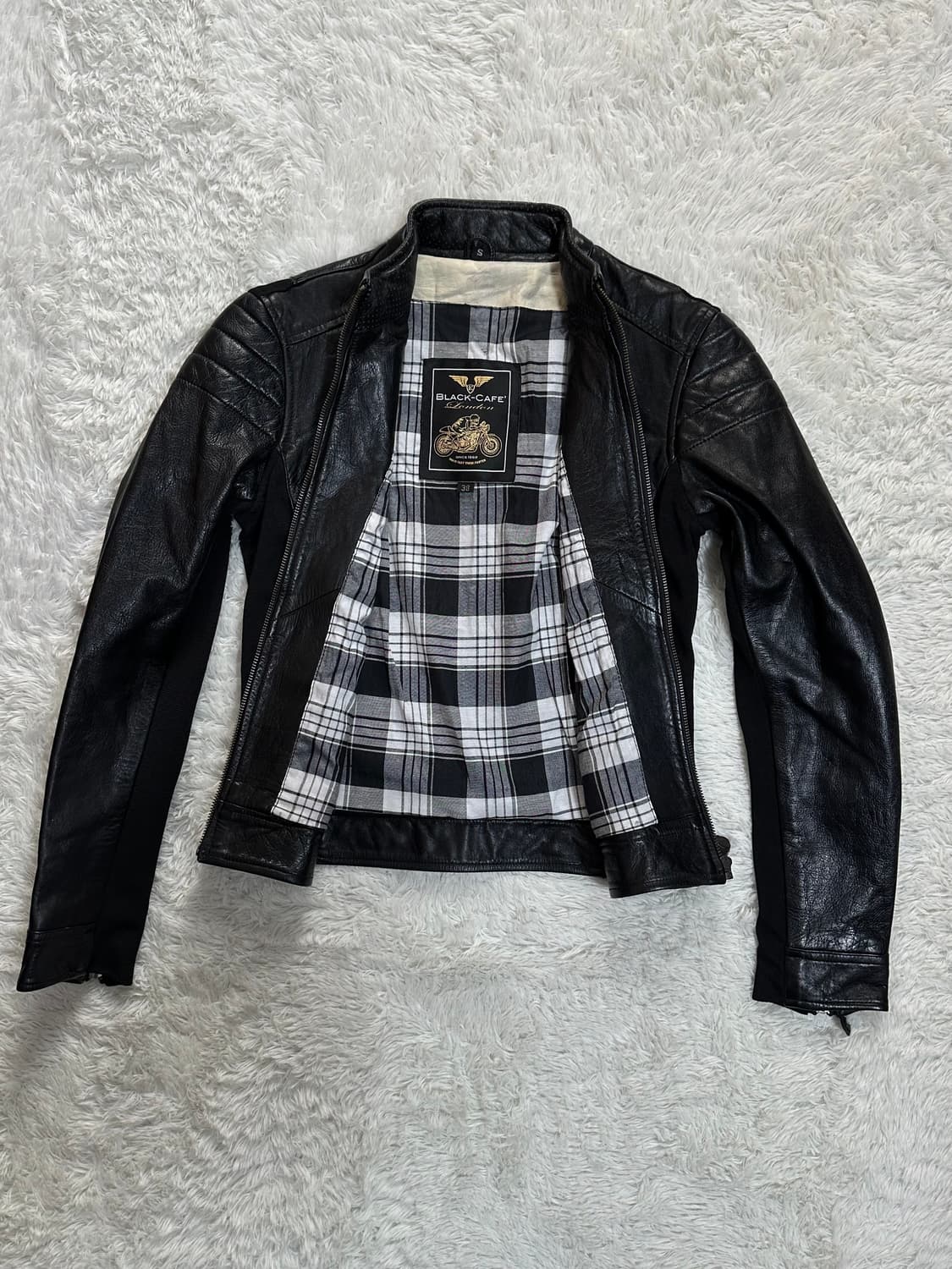 블랙카페런던 가죽 라이더 자켓 S 상품이미지4