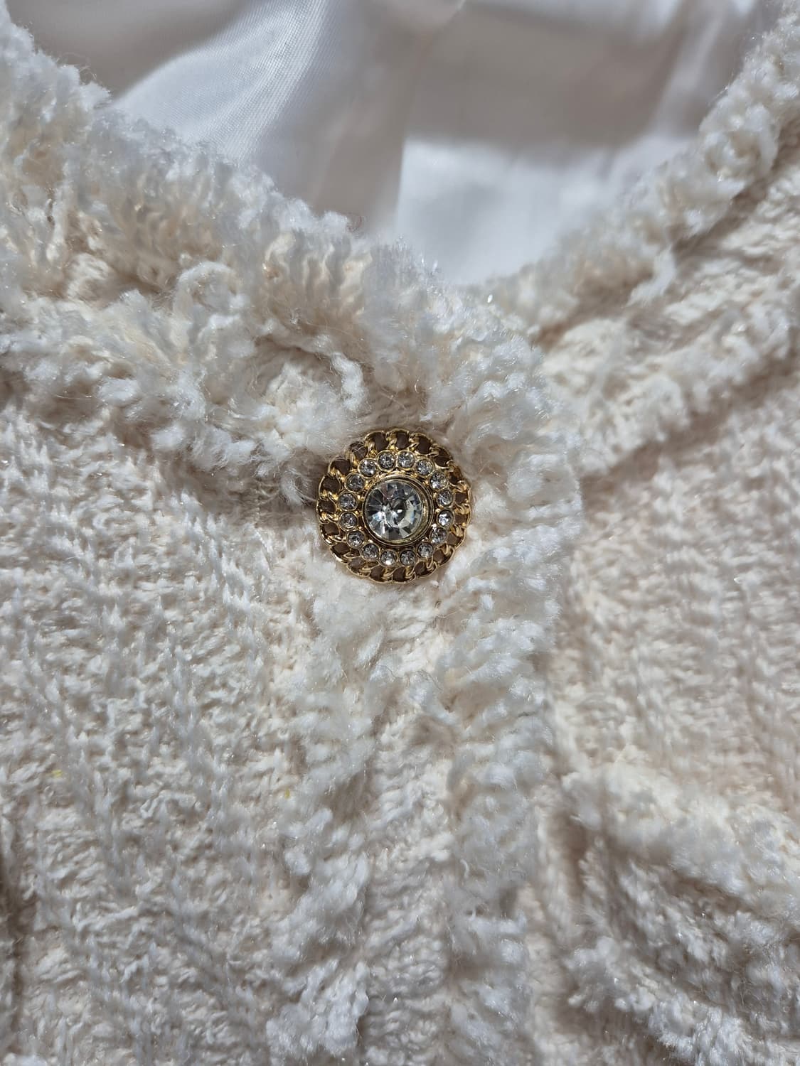 (세일)(새상품)아이보리 트위드 자켓 금장 단추 상품이미지7