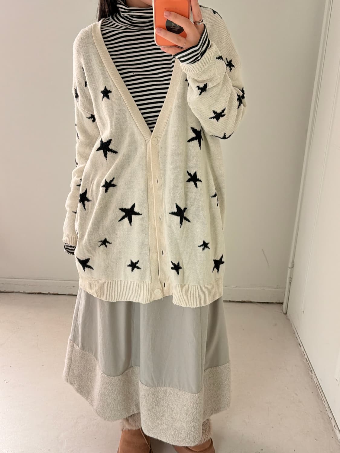 일본빈티지 별 니트 롱가디건 상품이미지3