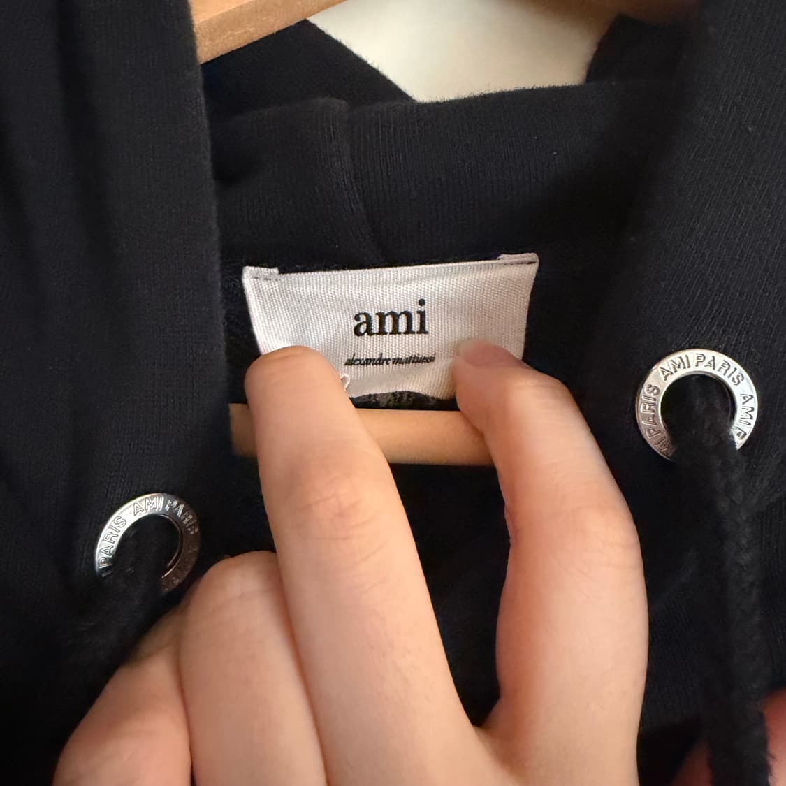 아미 하트 로고 후드티 네이비 상품이미지3