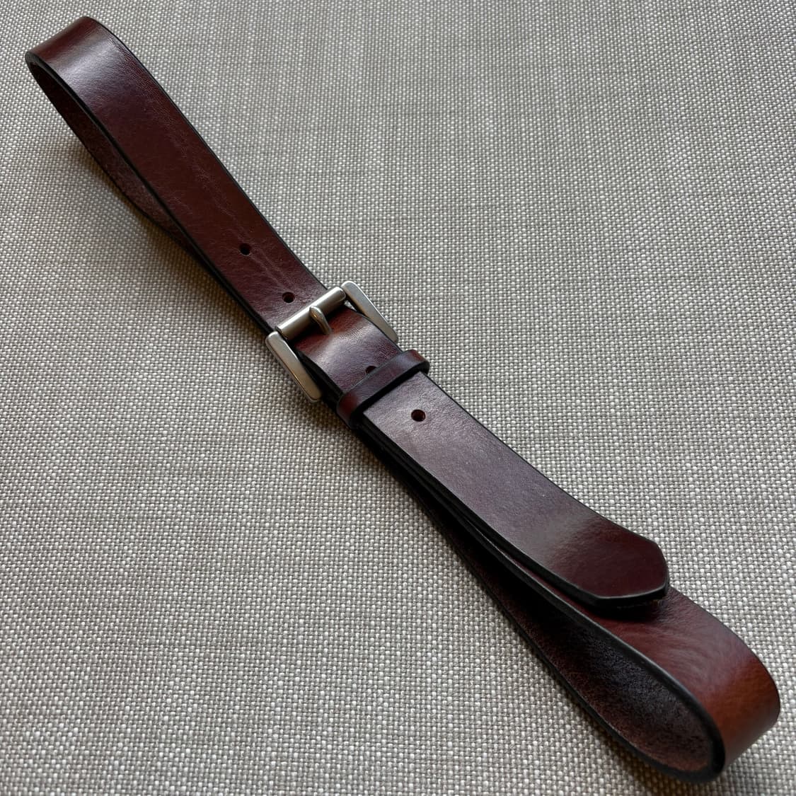 (31) 90s USA 에디바우어 브라운 레더 솔리드 브라스 버클 벨트 상품이미지1