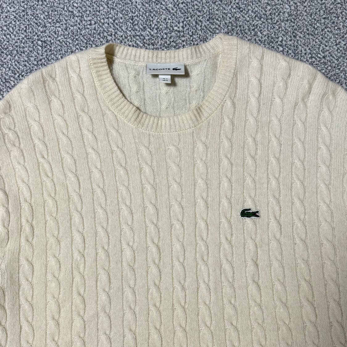 라코스테 아이보리 울 니트 여성용 S 상품이미지3