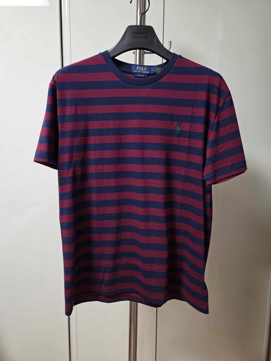 폴로 랄프로렌 클래식핏 반팔티 버건디 네이비 상품이미지1
