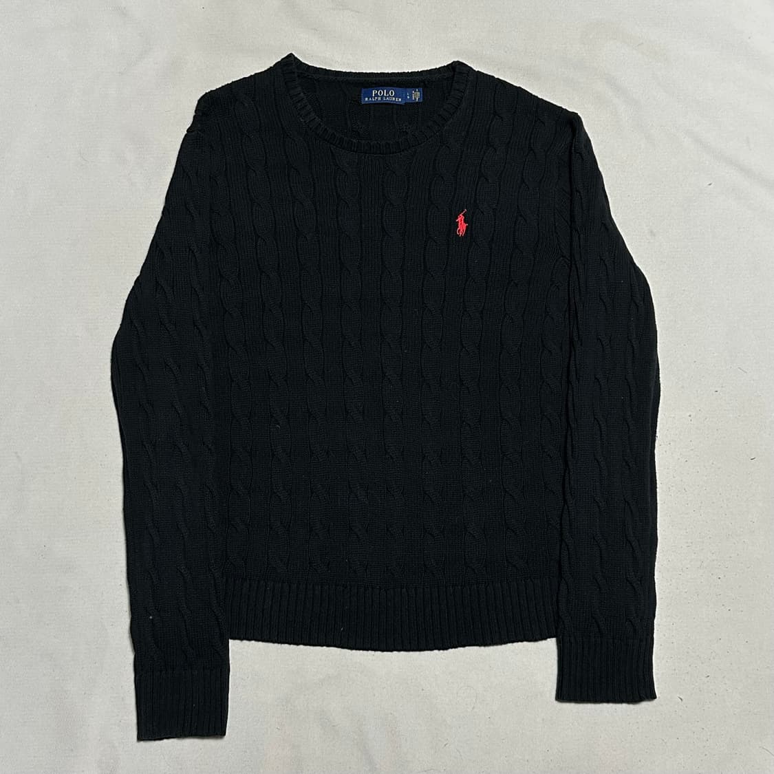 L 폴로랄프로렌 코튼 케이블 블랙 니트 상품이미지2
