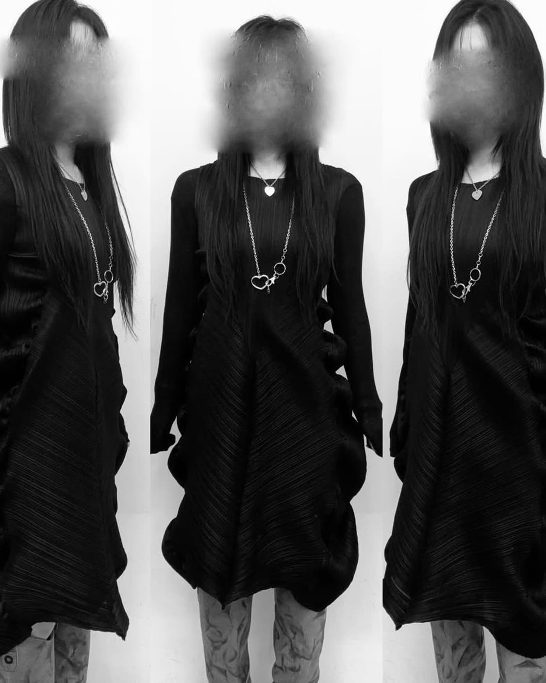 Black Sculptural Pleated Ops 상품이미지1