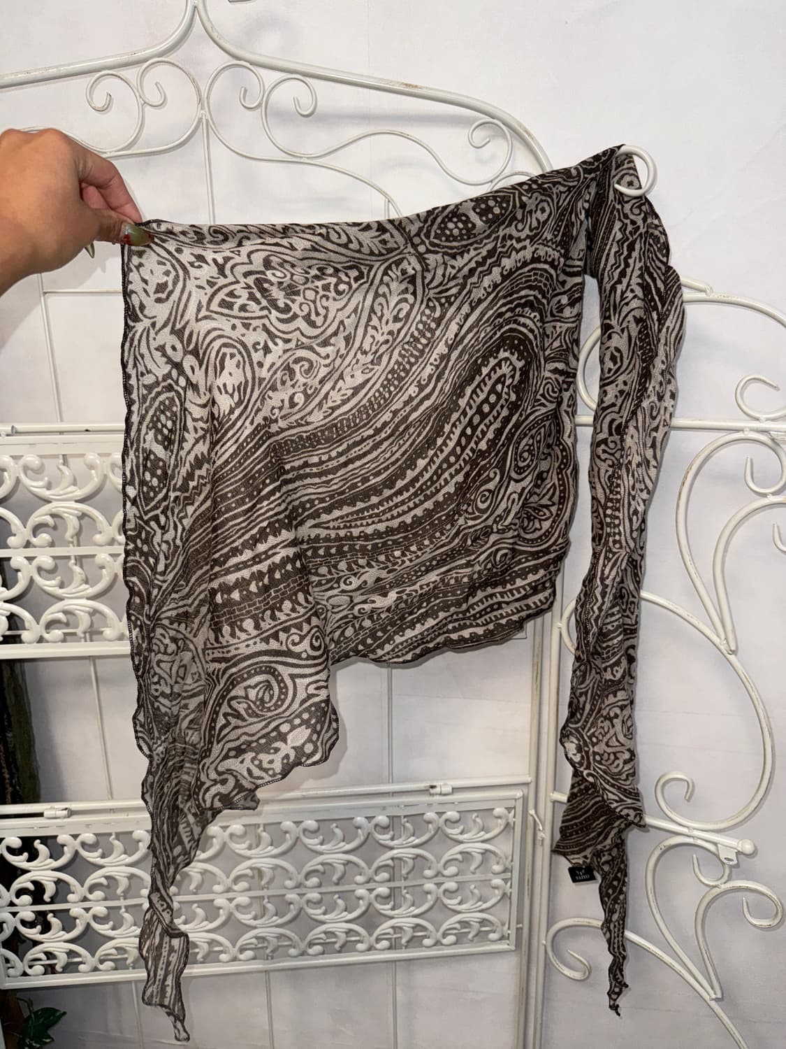 Dark brown oriental scarf 상품이미지3