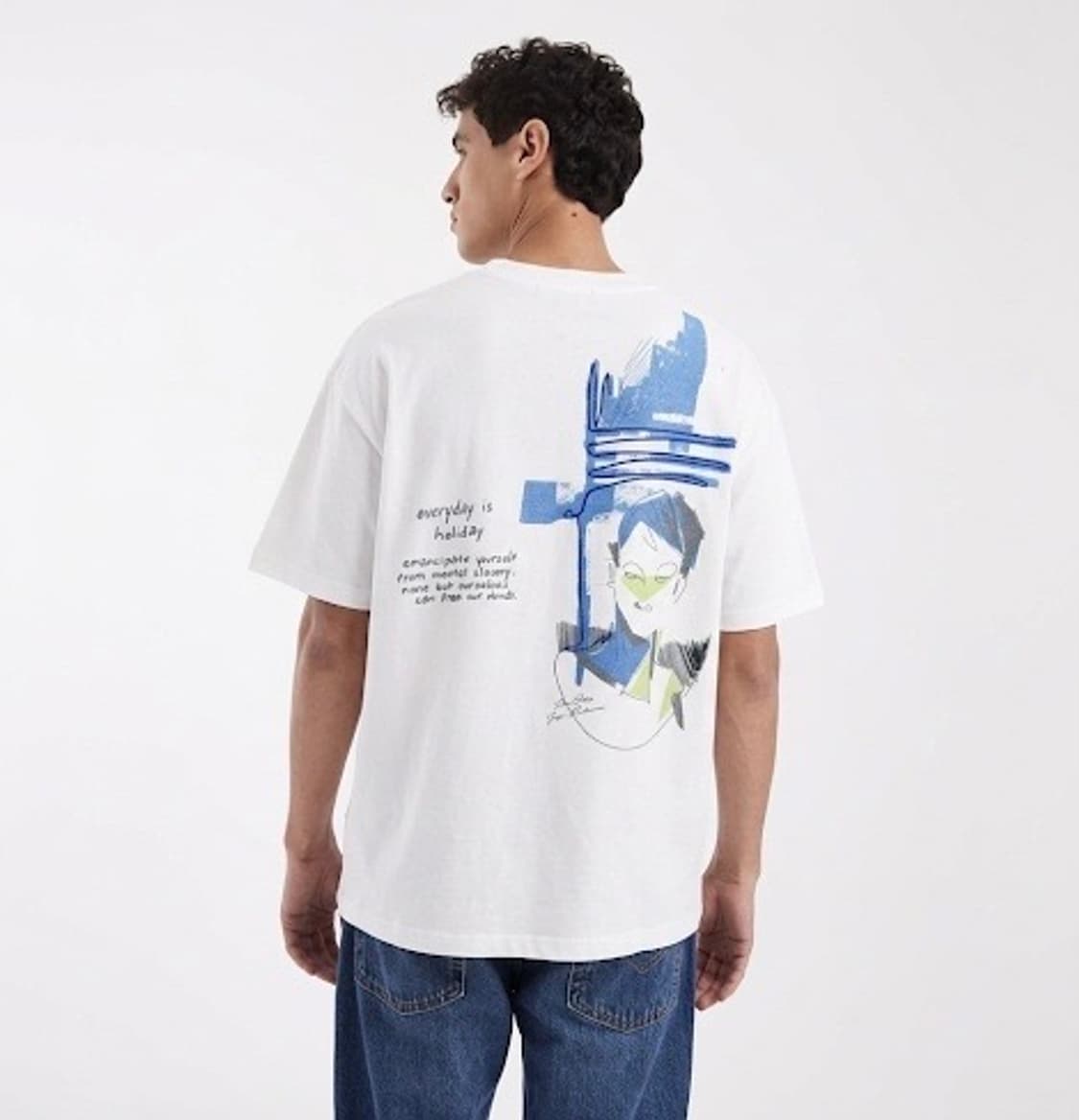 리버클래시 화이트 아트웍 반팔 티셔츠 상품이미지1