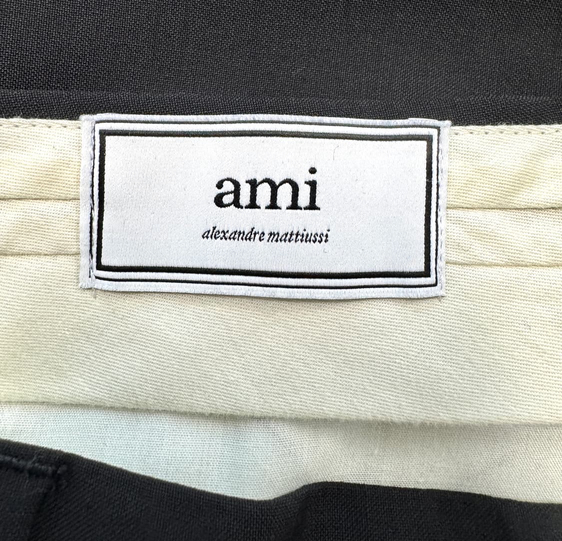 AMI PARIS 아미 핀턱 서머울 블랙 슬랙스 38 상품이미지6
