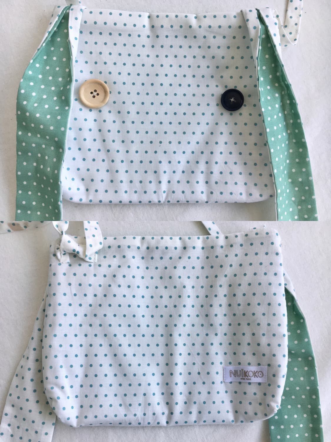 [HANDMADE] 핸드메이드 민트 도트 토끼 크로스백 모리걸 상품이미지2