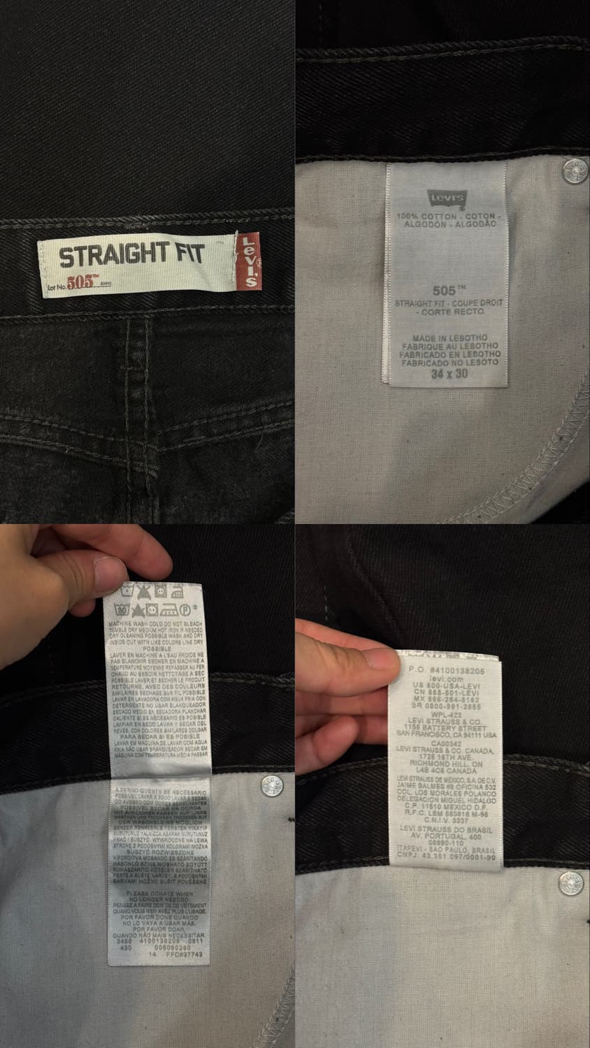 리바이스 505 흑청 팬츠 상품이미지10