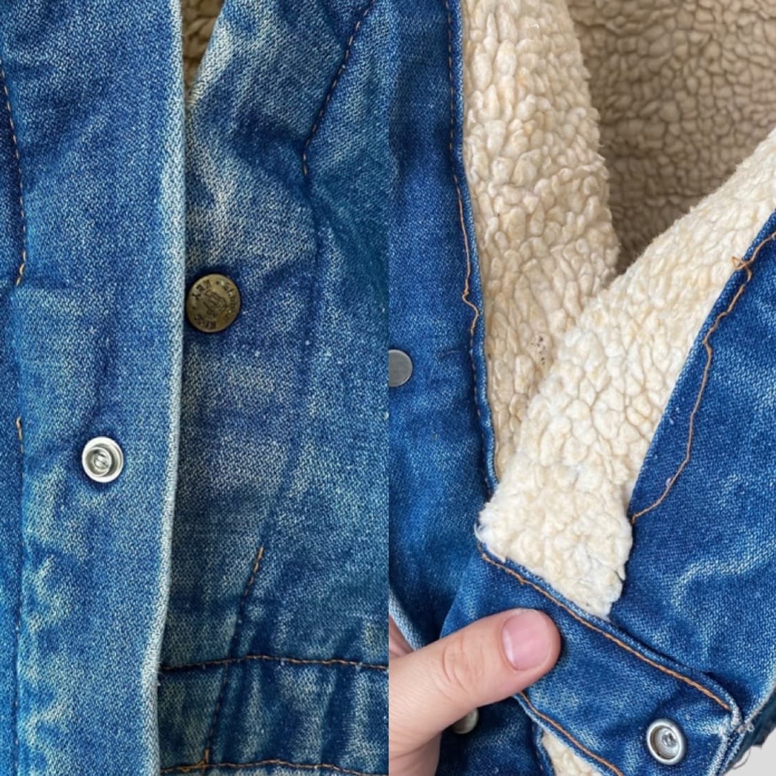 (L-XL)80s Saddle King Western 쉐르파 데님자켓 상품이미지7