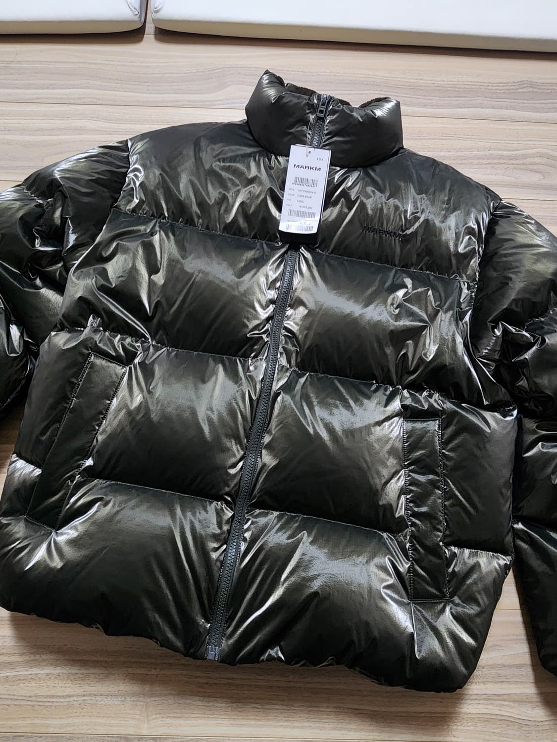 마크엠글로시덕다운패디점퍼다크카키L 상품이미지1