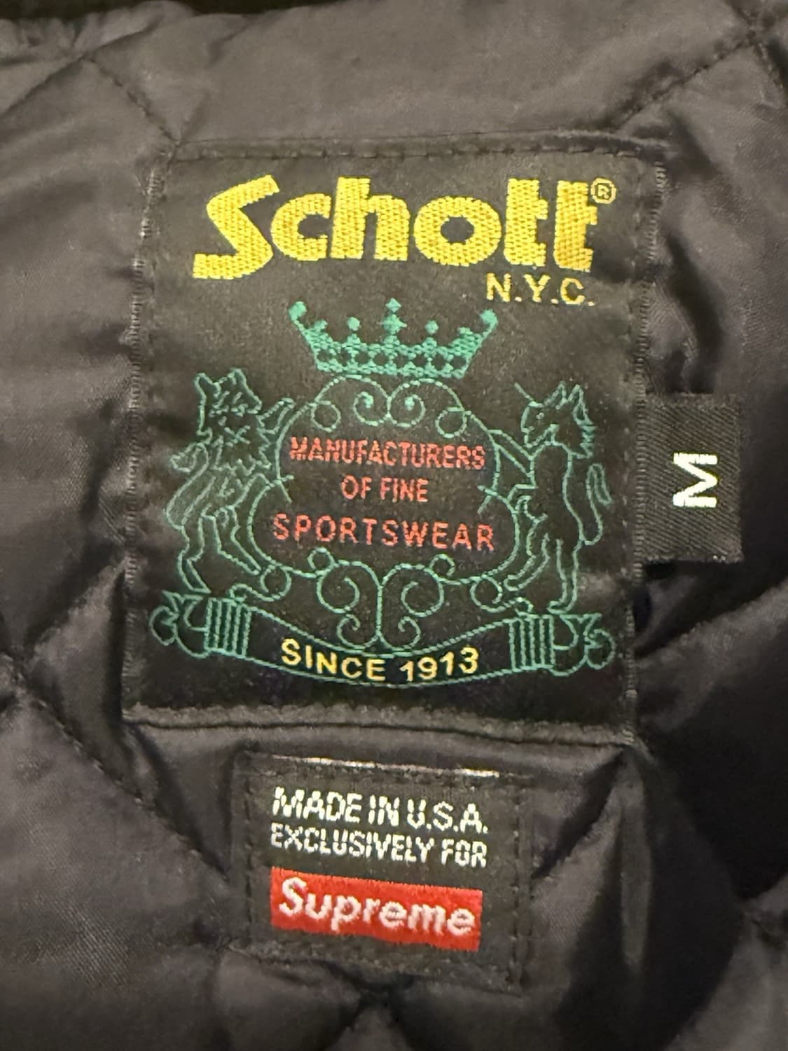 슈프림 x 쇼트 가죽 패딩 자켓 블랙 상품이미지3