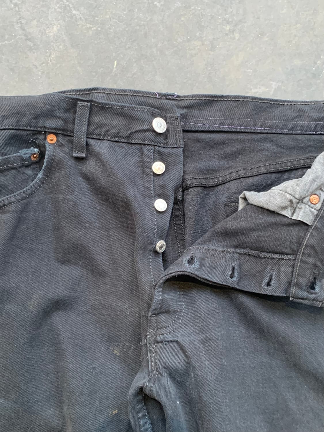 90s 리바이스 501 블랙 데님팬츠 36X34 상품이미지3