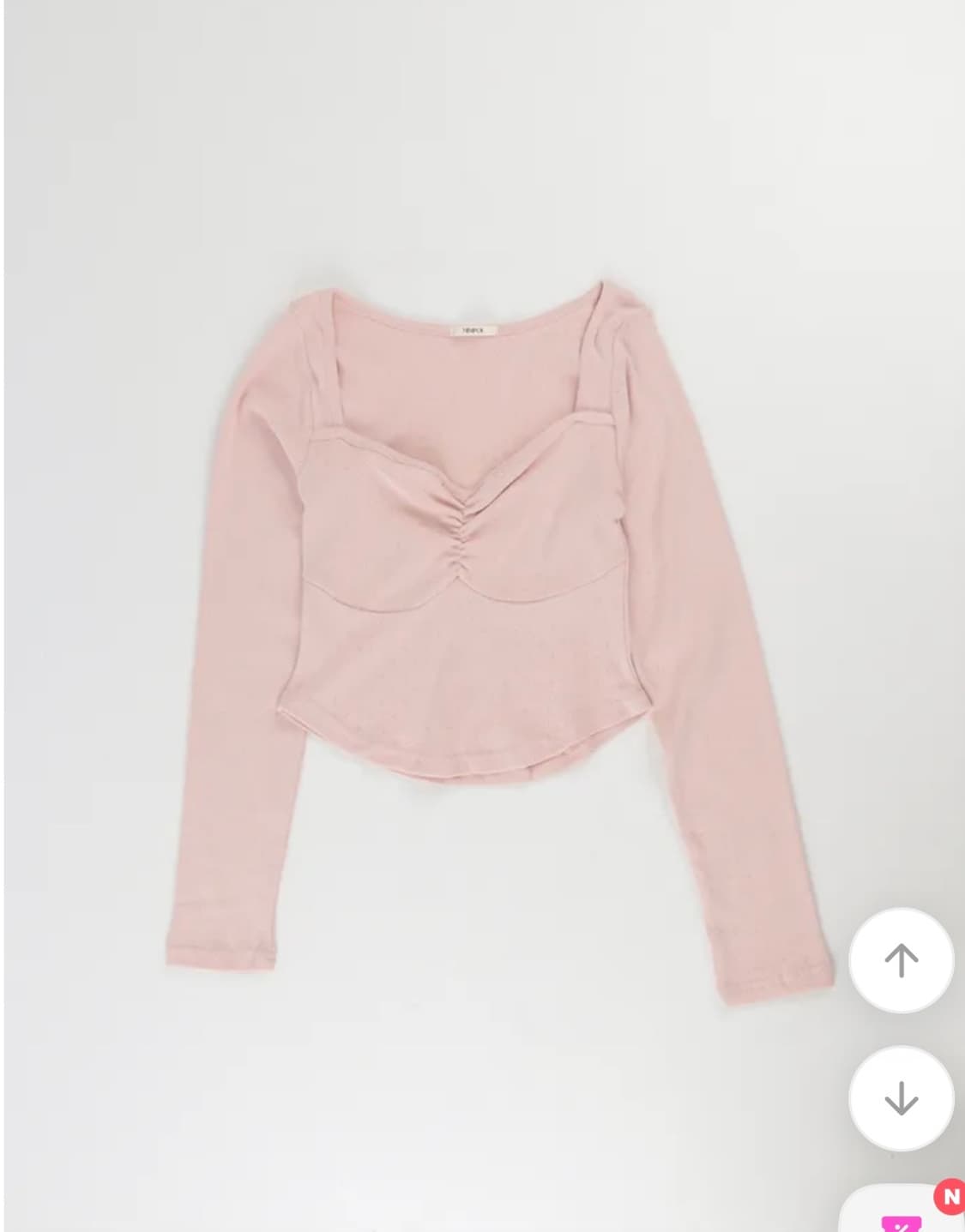 (정가22000원)미니포에 레이스 셔링 여리여리 핑크 긴팔 티셔츠 상품이미지6