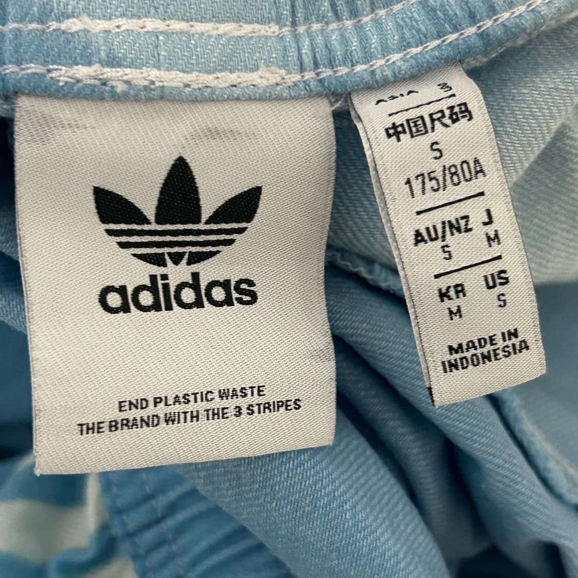 아디다스 아디브레이크 스카이블루 와이드 스냅 버튼 데님 트랙 팬츠 M 상품이미지7