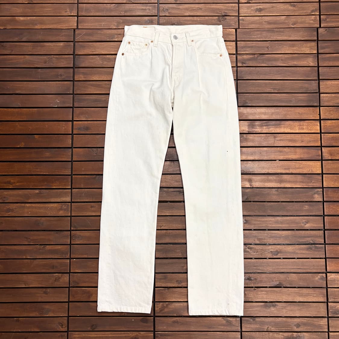 (29) 90s 리바이스 501 화이트 데님 팬츠 made in USA 상품이미지1
