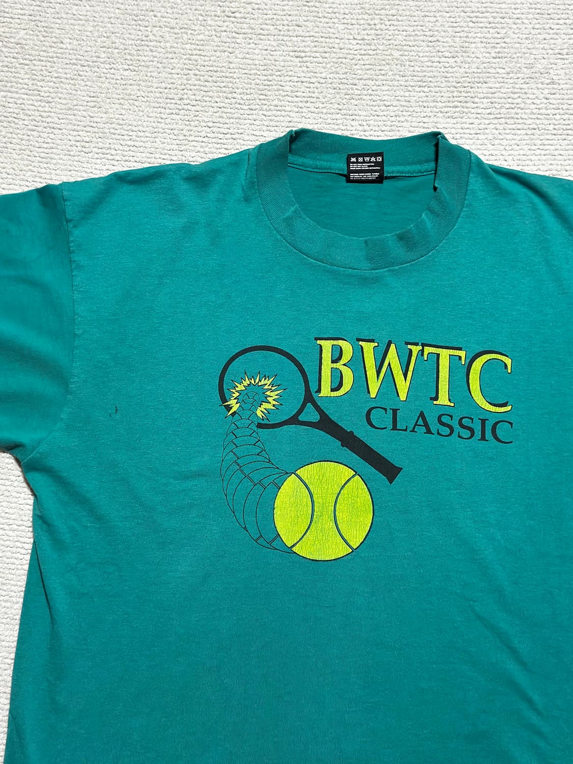 90s USA BWTC Classic 테니스 프린팅 티셔츠 XL 상품이미지3
