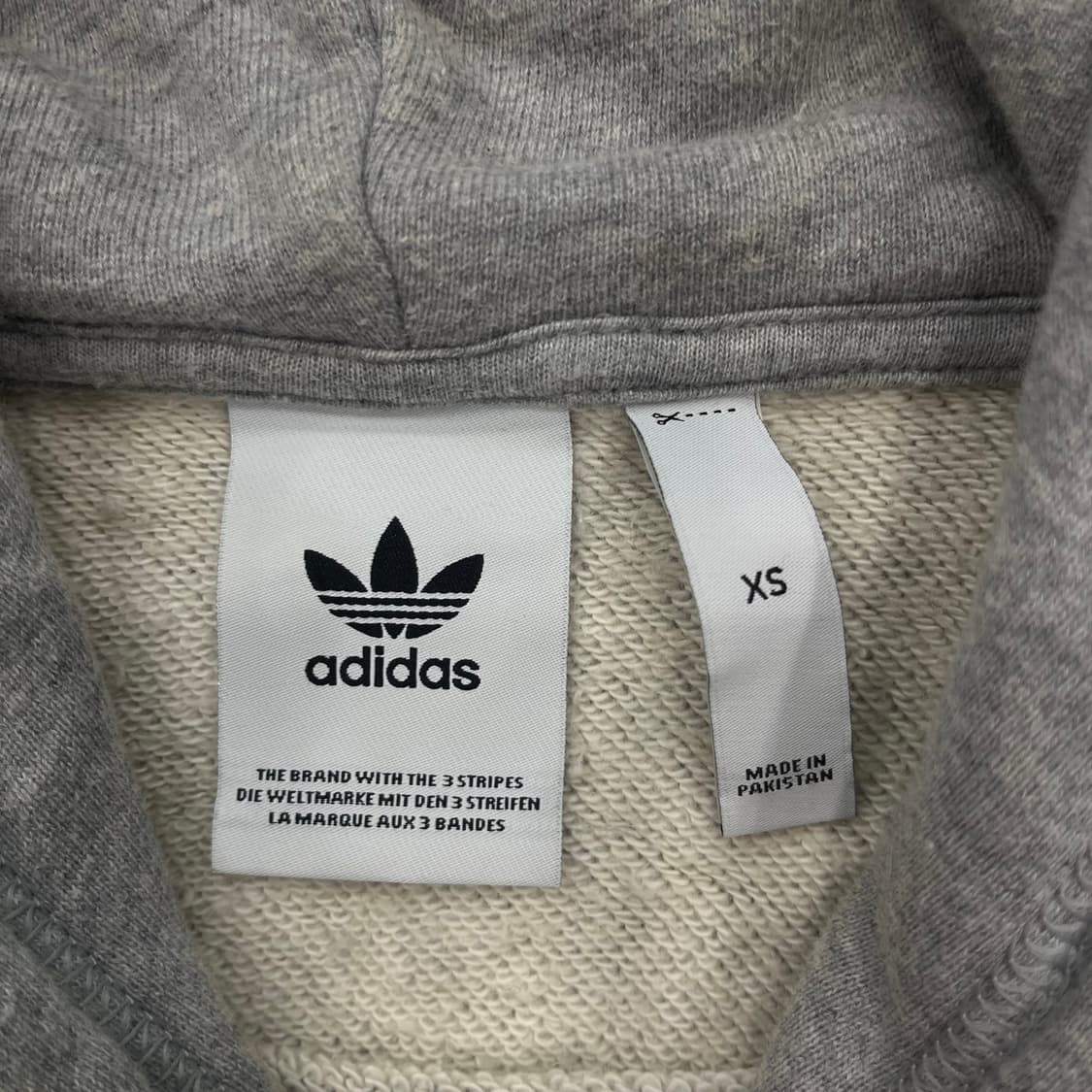 XS 아디다스 회색 후드티 트레포일 로고 상품이미지5