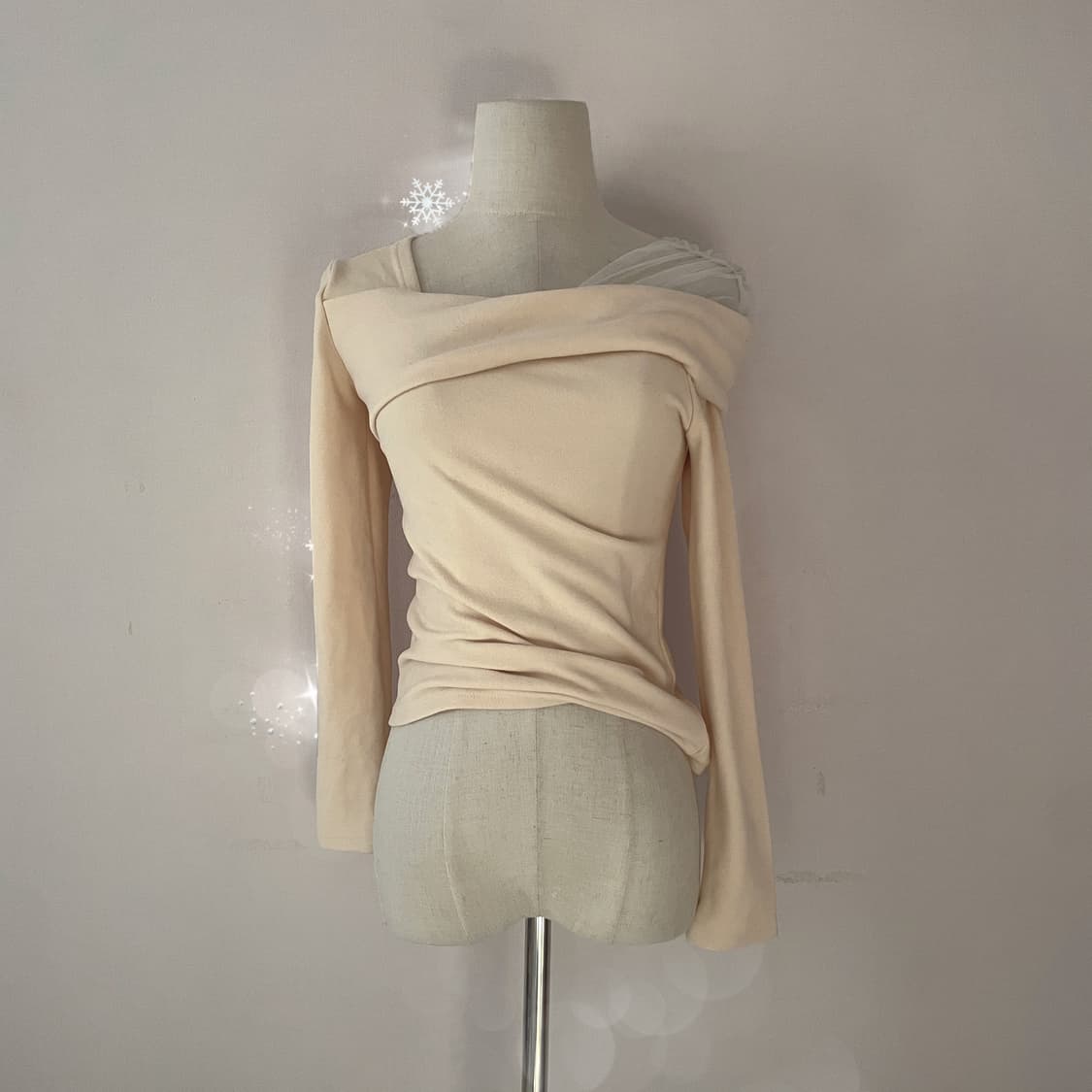 빈티지 긴팔 히피그런지 페어리 모리룩 사와코 하구미 아이보리 니트 상품이미지2