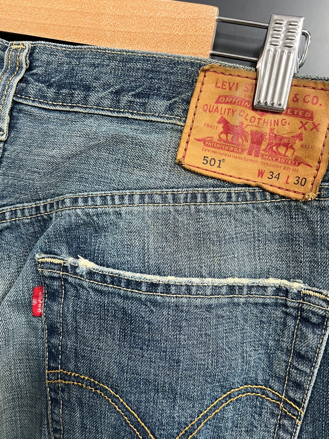 00s Levis 리바이스 501 버튼플라이 스트레이트 데님 팬츠 상품이미지3