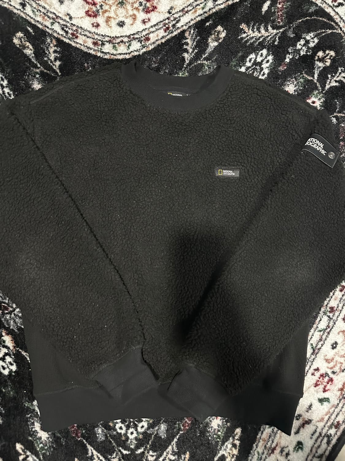 내셔널 지오그래픽 양털 플리스 맨투맨 블랙  상품이미지1