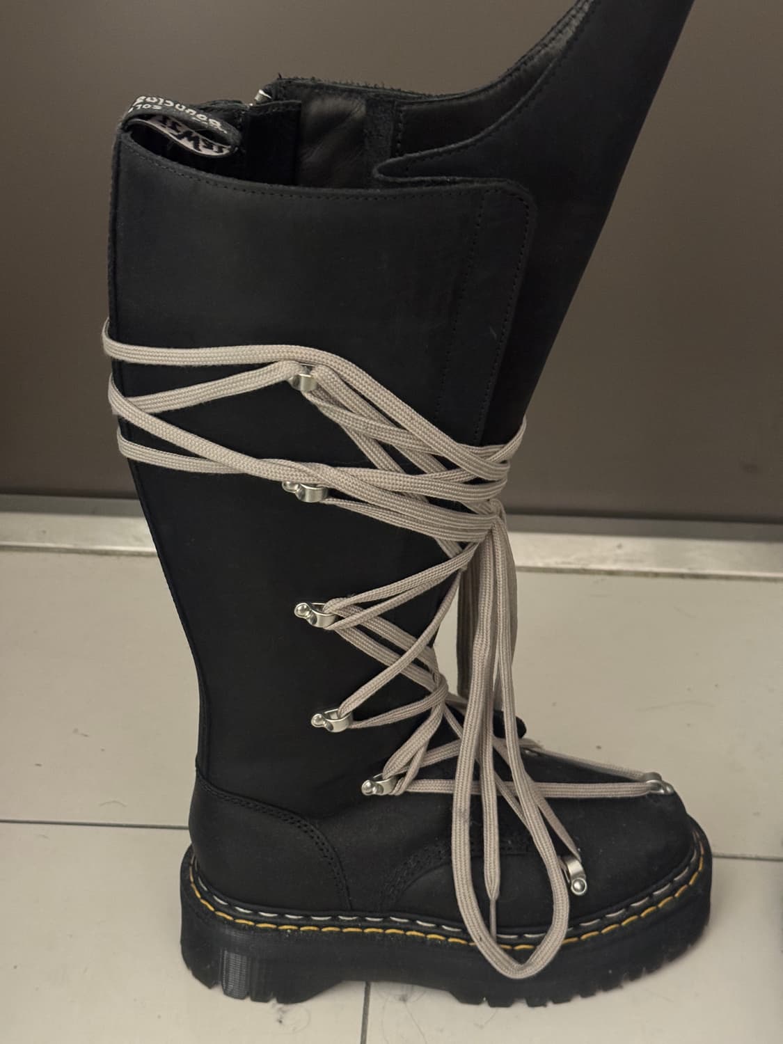 [UK5] 닥터마틴 x 릭 오웬스 1B60 쿼드 솔 펜탈레이스 부츠 블랙 상품이미지7