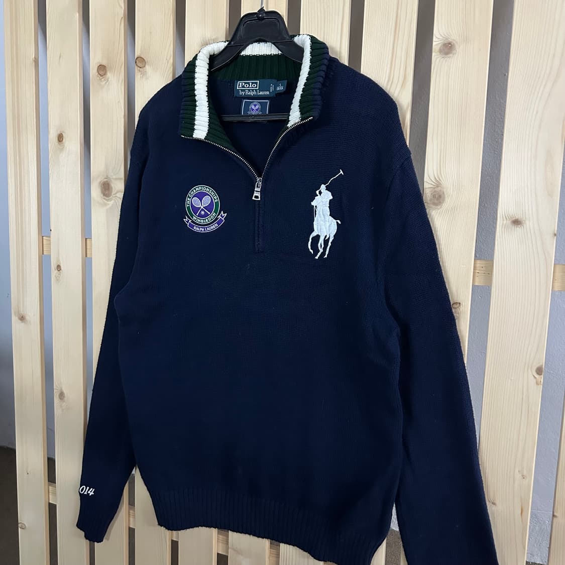 (M) 폴로 랄프로렌 빅포니 네이비 반집업 니트 상품이미지2