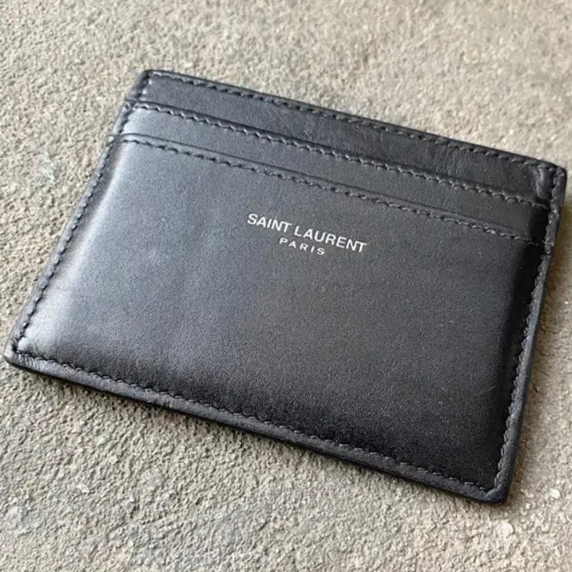 [정품]SAINT LAURENT 생로랑 로고프린팅 송아지가죽 카드지갑 상품이미지1