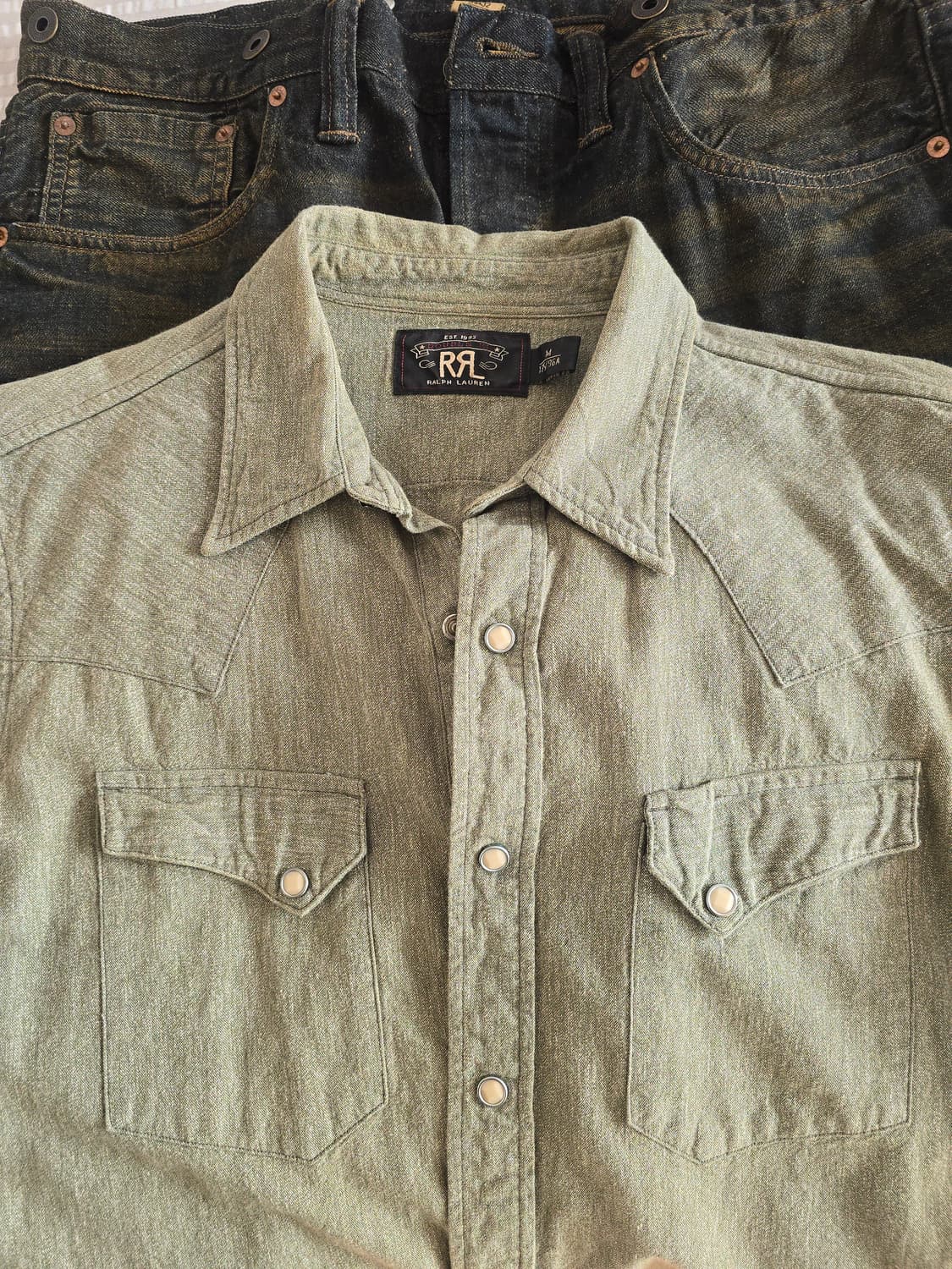 ​[RRL] 더블알엘 올리브 웨스턴 셔츠 (M) - 국내정판 상품이미지2