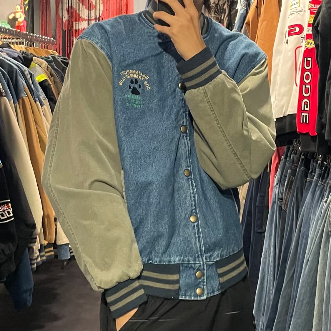 [IM] VTG 빈티지 데님 카키 바시티 자켓 상품이미지6