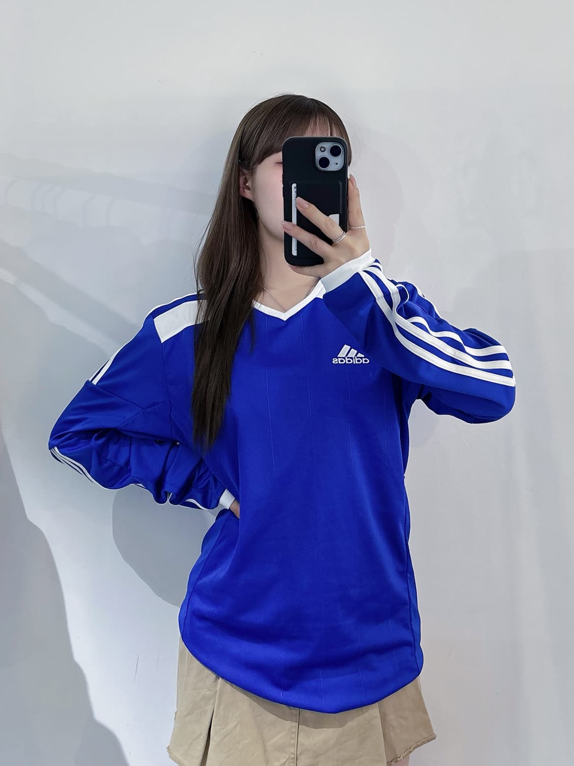 아디다스 블루 삼선 롱슬리브 상품이미지2